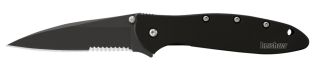 Kershaw 1660ST Leek Assisted Flipper Folding Knife, Serrated - Black