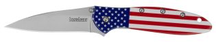 Kershaw 1660USA Leek Assisted Flipper Folding Knife, Red White and Blue (USA)